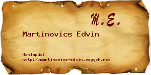 Martinovics Edvin névjegykártya